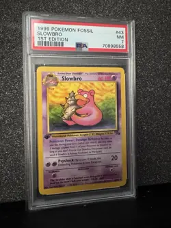 1999 Pokemon Fossil - Slowbro 43/62 - PSA 7 (1st Edition) - Image 1