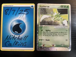 Pokemon TCG Scyther ex Holo Rare EX Ruby & Sapphire 102/109 NM w/ swirl - Image 2
