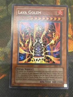 Yugioh Lava Golem PGD-107 Secret Rare REVERSE FOIL ERROR MP - Image 1