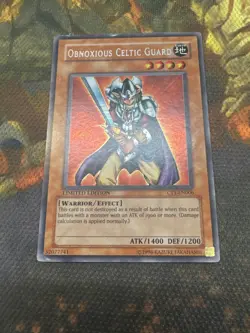 Yugioh Obnoxious Celtic Guard CT1-EN006 Secret/Ultra Misprint Limited Edition MP - Image 1