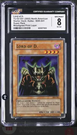 FOIL SHIFT ERROR Yugioh Lord Of D. SDK-041 Super Rare CGC 8 NM Deck Fresh - Image 1