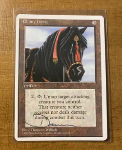 MTG✨Signed EBONY HORSE ARTIST PROOF✨4th Edition MINT 1995 D. WILLICH Artwork - Image 2