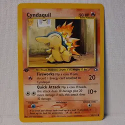 Cyndaquil 57/111 1st Edition - 2000 Pokemon Neo Genesis LP - Image 1
