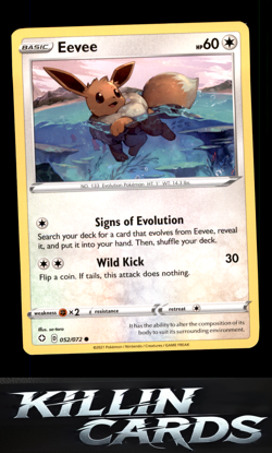 Eevee 052/072 Pokemon Common Shining Fates Card NM - Image 1