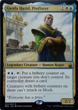 223/254 GWAFA HAZID, PROFITEER RARE BATTLEBOND MTG CARD - Image 1
