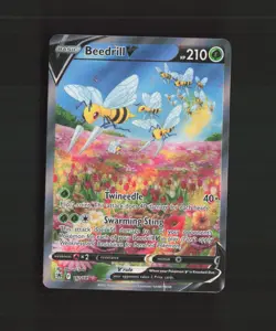 Beedrill V 161/189 Astral Radiance Full Art Ultra Rare Holo Pokemon Card DMG - Image 1