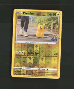 Pikachu 027/078 Pokemon GO Reverse Holo Pokemon Card LP - Image 1