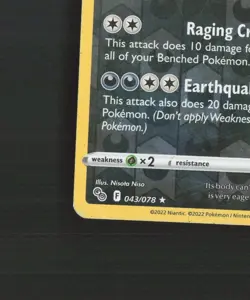 Tyranitar 043/078 Pokemon GO Reverse Holo Rare Pokemon Card DMG - Image 5
