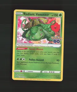 Radiant Venusaur 004/078 Pokemon GO Ultra Rare Holo Pokemon Card LP - Image 1