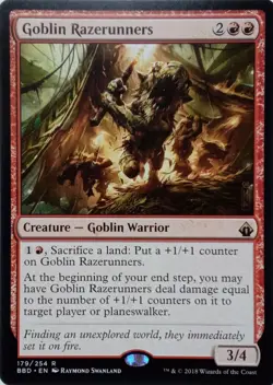 179/254 GOBLIN RAZERUNNERS RARE BATTLEBOND MTG CARD - Image 1