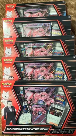 Pokemon TGC Team Rockets Mewtwo Ex Box(Promo Cards, Big Card, Sticker & 4 Packs) - Image 1