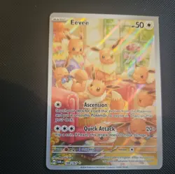 MISCUT Pokemon Eevee TCG Card Twilight Masquerade Holo Illustration Rare 188/167 - Image 1