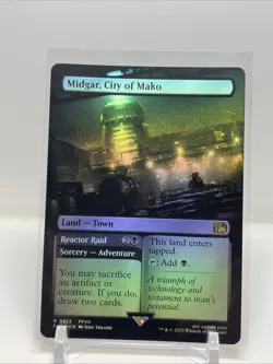 MTG Final Fantasy Midgar, City Of Mako Borderless Foil Rare R 0313 - Image 1
