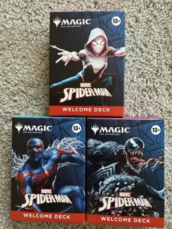 SDCC 2025 Magic The Gathering MTG x Spider-Man Welcome Deck (3) Blue Red Black - Image 1