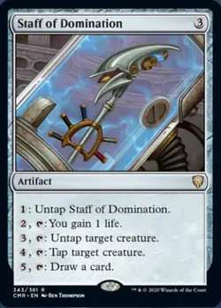 MTG English Staff of Domination NM Foil Commander Legends - Image 1