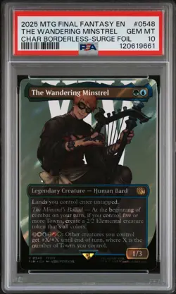 2025 MTG FINAL FANTASY #0548 THE WANDERING MINSTREL PSA 10 - Image 1