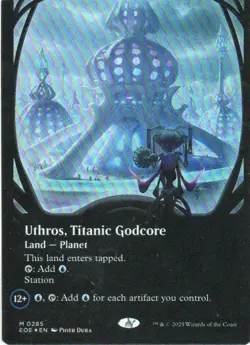 MTG: Edge of Eternities: Foil Borderless Uthros, Titanic Godcore: LP Condition - Image 1