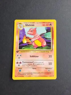 Pokemon Karten Sammlung - Starter Glutexo 24/102 1. Edition Base Excellent+ - Image 1