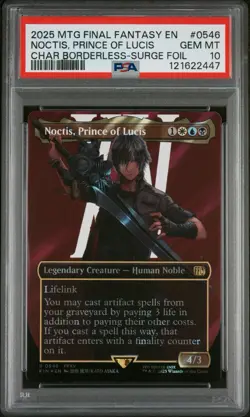 2025 MTG FINAL FANTASY #0546 NOCTIS PRINCE OF LUCIS SURGE FOIL PSA 10 - Image 1
