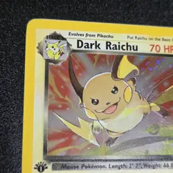 Pokemon TCG First Edition Team Rocket Dark Raichu (83/82) Lightly Played Holo - Image 2