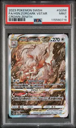 2023 Pokemon Sword and Shield Crown Zenith Hisuian Zoroark VSTAR GG56/GG70 PSA 9 - Image 1
