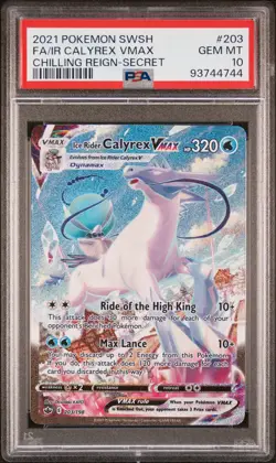 PSA 10 GEM MINT Calyrex Vmax Chilling Reign Full Art Holo Pokemon 203/198 - Image 1