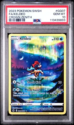 PSA 10 GEM MINT Keldeo Crown Zenith Full Art Holo Pokemon GG07/GG70 - Image 1