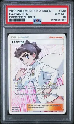 PSA 10 GEM MINT Diantha Forbidden Light Full Art Holo Pokemon 130/131 - Image 1