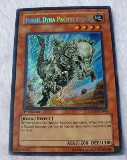 Yugioh 1x Fossil Dyna Pachycephalo 1st Edition NM/LP LODT-EN099 Secret Rare - Image 3