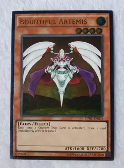 Yugioh 1x Bountiful Artemis OP01-EN001 Ultimate Rare NM - Image 1
