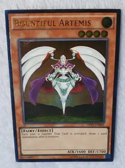 Yugioh 1x Bountiful Artemis OP01-EN001 Ultimate Rare NM - Image 3