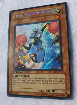 Yugioh 1x Freya, Spirit of Victory STON-EN064 1st Edition Secret Rare NM - Image 2