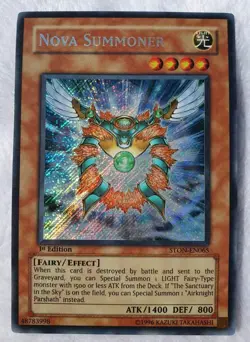 Yugioh 1x Nova Summoner STON-EN065 Secret Rare 1st Edition Near Mint - Image 1