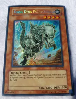 Yugioh 1x Fossil Dyna Pachycephalo LODT-EN099 Unlimited Secret Rare NM - Image 4