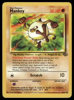 Pokemon Mankey 55/64 Common Jungle NM - Image 1
