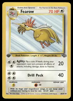Pokemon Fearow 1st Edition 36/64 Uncommon Jungle LP - Image 1