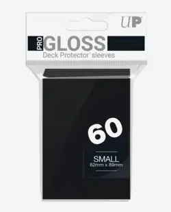 60 Ultra Pro GLOSS BLACK SMALL Card Sleeves Deck Protectors game yugioh tcg ccg - Image 1