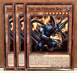 3x Zoa the Fiendish Beast [ROTA-EN007] 1st Edition Mint Yu-Gi-Oh! Playset - Image 1