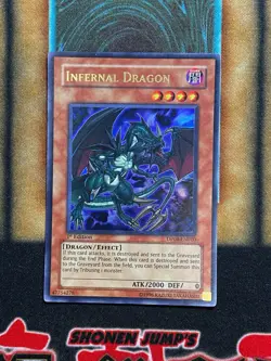 Yugioh Infernal Dragon DP04-EN010 Ultra Rare 1st Ed LP - Image 1