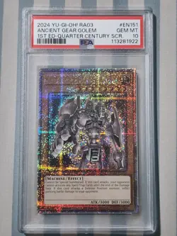 2024 Yu-Gi-Oh! Ancient Gear Golem 1st Ed Quarter Century SCR Gem MT PSA 10 - Image 1