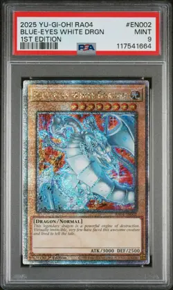2025 YU-GI-OH! RA04-EN002 BLUE-EYES WHITE DRAGON QCR SECRET PSA 9 - Image 1