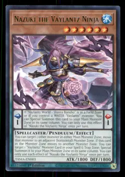 Yugioh Nazuki the Vaylantz Ninja #TAMA-EN003 Tactical Masters LP - Image 1