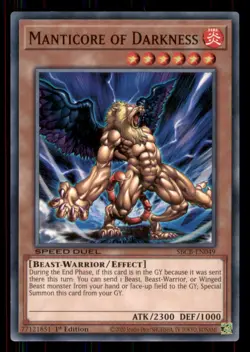 Yugioh Manticore of Darkness #SBCB-EN049 Speed Duel: Battle City Box LP - Image 1
