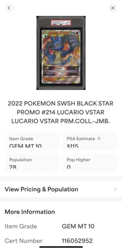 2022 Pokemon VStar Premium Box - Lucario Vstar SWSH214 JUMBO Promo Card - PSA 10 - Image 4