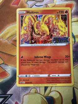 Moltres - SWSH185 - Pokemon Sword & Shield Promo PreRelease Holo Rare Card NM - Image 1