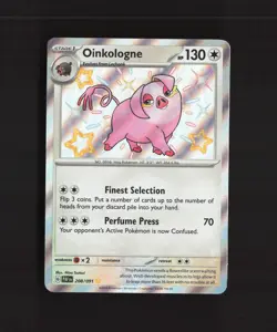 Oinkologne 208/091 Paldean Fates Shiny Holo Rare Pokemon Card LP+ - Image 1