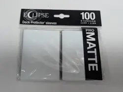 100 PRO-MATTE ECLIPSE WHITE DECK PROTECTOR CARD SLEEVES ULTRA PRO STANDARD SIZE - Image 1