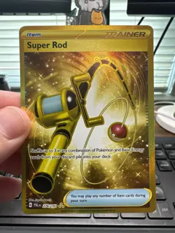 Pokemon TCG Super Rod Holo Ultra Rare Gold, Sv02: Paldea Evolved Card 276/193 - Image 1