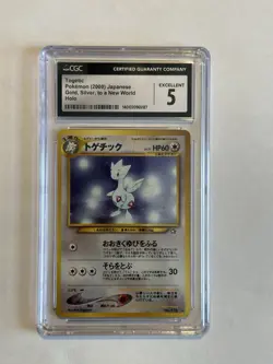 Togetic CGC 5 2000 Japanese Neo Genesis Graded Pokemon Card Holo Rare - Image 1