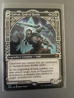 MTG Halvar, God of Battle / Sword of the Realms Showcase Kaldheim Mythic God - Image 1